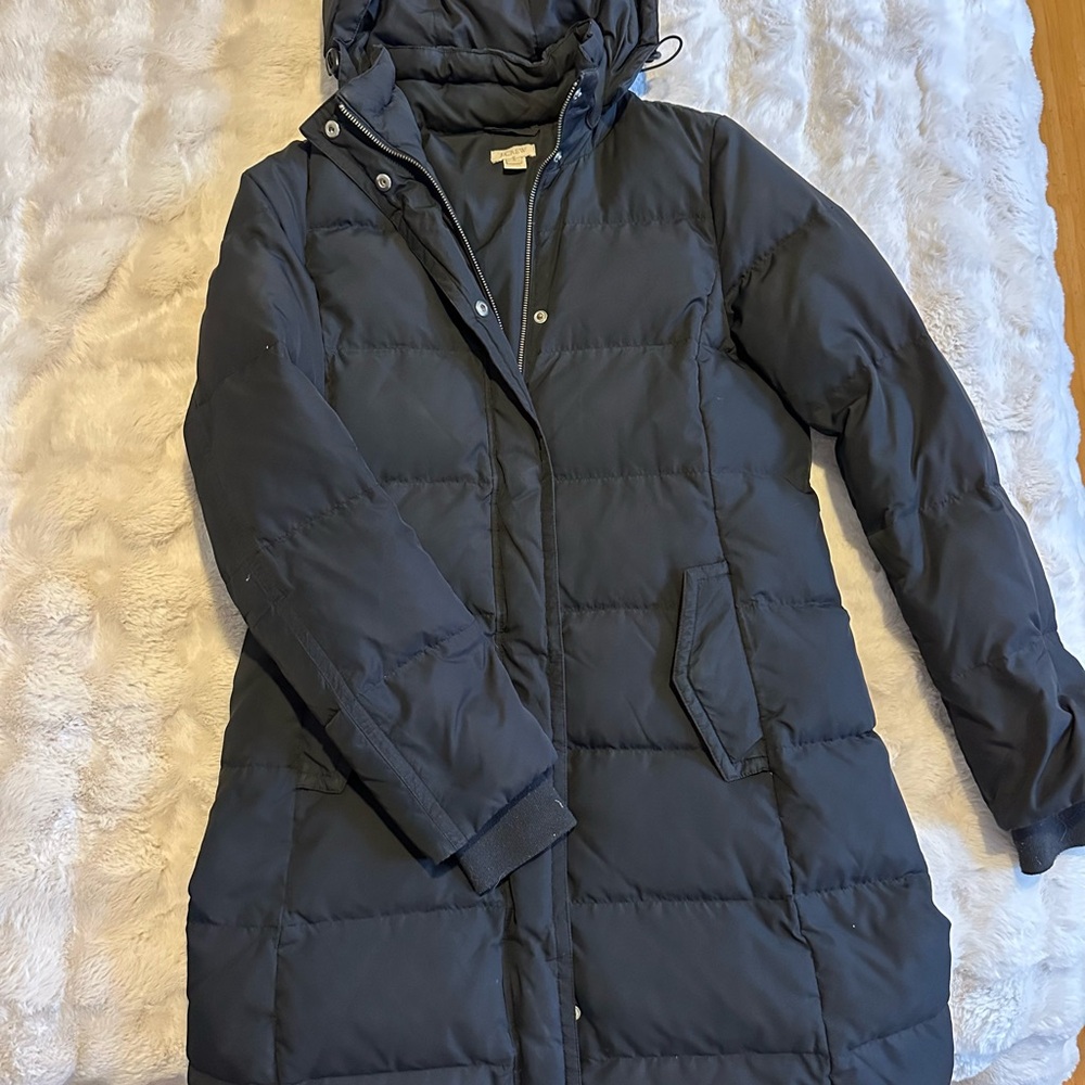 J. Crew Women's Black Puffer Coat